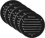 Vent Systems - 4 Inch (Inner) Pack of 5 Black Metal Round Soffit Air Vent Grille Cover, Register air Vent Deflector, Louver - Built-in Mesh - HVAC for Bathroom, Home Office, Kitchen 5 Inch (Outer)