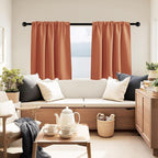 PONY DANCE Burnt Orange RV Curtains 24 inch Length, Short Curtains for Small Window 2 Panels Set, Thermal Insulated Blackout Capmer Drapes for Privacy Protect, W 29 x L 24 inches