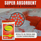 SMELLEZE Medical Waste Clean Up Super Absorbent Solidifier & Deodorizer: 50 lb. Granules Absorb Blood, Urine, Diarrhea, Vomit, Body Fluids & Other Water Based Bio Waste in Seconds