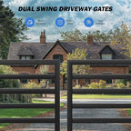 ZUMI Dual Swing Driveway Gate, 18x6 ft. Outdoor Steel Fence for Home Security, Heavy-Duty Weatherproof Iron Kit, Brooklyn Style
