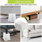 Bed Risers 1 inch, 2 inch, 3 inch, 4 inch, 6 inch, 8 inch Heavy Duty, Oversized Furniture Riser for Couch Sofa Table Chair Leg Frame Dorm, Support up to 6000 Lbs (White 4 Pack, 6 inch)