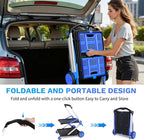 Collapsible Shopping Cart with Wheels, 2 Storage Crates & 1 Storage Bag, 200 lbs Capacity Multi Use Functional Grocery Cart, Space-Saving Design for Home/Office/Picnic