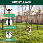 FXW Decorative Garden Fence for Yard - 32in(H) x 63.0ft(L) 32 Panels - Metal Fencing Panels - Animal Barrier Border for Dogs & Rabbits, Flower & Plant Edging