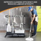 Generic Multifunctional Cleaning Cart and Tool Organizer - Broom and Mop Holder