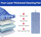 JOYMOOP Microfiber Mop Pads Replacement for JOYMOOP Flat Mop Bucket Set, Pack of 4 Refills 13-inch - Slate Blue