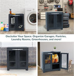 Sunnydaze Storage Cabinet with 2 Acrylic Glass Doors - Plastic Storage Cabinet - 25.5" H - Garage, Office, Home, Laundry Room