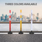 8 Pack Traffic Delineator Posts – High Visibility Reflective Safety Cones with Spring Base for Roadway, Parking, Garage, Construction Zones (Orange, 36 Inch)