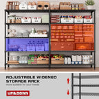 REIBII 73''W Shelf 1650 LBS Storage Shelves 5-Tier Metal Shelving Wire Shelving Unit, Adjustable Heavy Duty Metal Shelves Wire Shelf for Pantry Kitchen Industrial Garage, 17.7" D x 73" W x 71" H