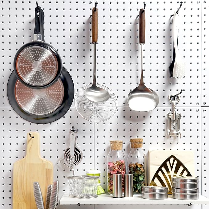 HUHOLE Black Pegboard Hooks 4 Inch, 25PC, Heavy Duty Pegboard Hooks, Fit 1/4" Peg Board