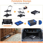 Foldable Shopping Cart with 2 Storage Crates – 2-Tier Collapsible Utility Cart, Aluminum Trolley with 360° Rolling Swivel Wheels & Removable Baskets for Groceries, Office, Travel, Apartment