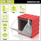 PR1ME 1 Pack Wall Mounted Storage Bins, Garage Hanging Storage Organizer Bins for Screws, Nuts, Bolts, Nails, and Small Hardware Parts