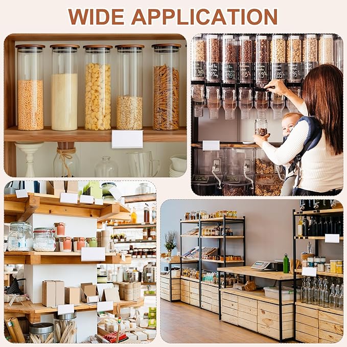 PATIKIL 3.9" x 1.8" Wire Shelf Label Holder, 30 Pack Reusable Plastic Price Tag Display Clip for 0.59" to 0.71" Thick Shelves with Paper Inserts Pens for Home Market Store, Clear