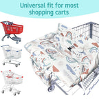 Shopping Cart Cover for Baby,2-in-1 High Chair Cover with Portable Cloth Bag,Cart Seat Pad for Babies Grocery Cushion Cover Restaurant,Suitable for All Supermarkets