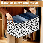 Animal Spots Storage Bins with Handles, Cat Dog Collapsible Storage for Clothes, Gift Basket, Blankets & Closet Organization