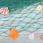 ZUEXT Aqua Decorative Fishing Net 80x40 Inch, Large Picture Fish Net, Wall Photo Hanging Fishnet for Nautical Mermaid Pirate Ocean Themed Hawaii Beach Under the Sea Party Decorations