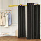 39.37 Clothing Store Fitting Room, U-Shaped Fitting Rooms with Blackout Curtain & Gold Rod, Portable Changing Room for Clothing Store, Mall, Boutique, Office