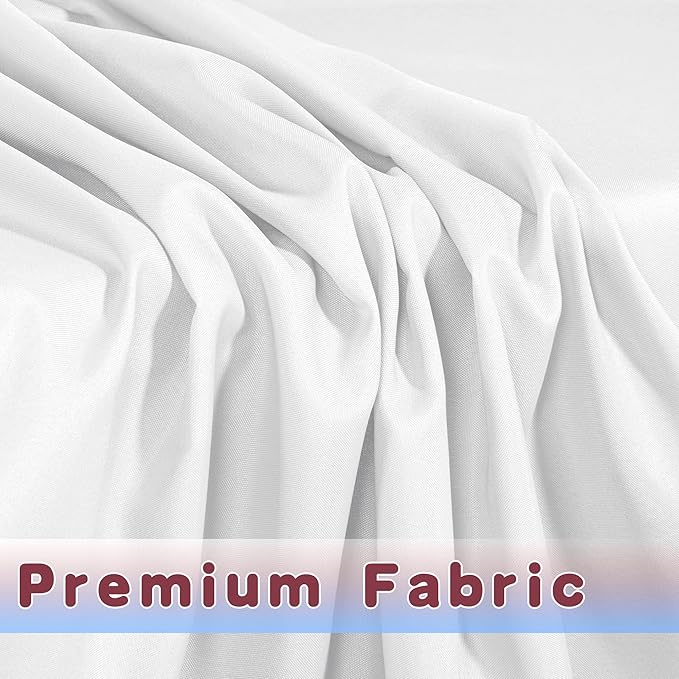 HolidayIdeas Fitted Table Clothes, 6 Pack - 48 x 24 Inch - White Rectangle Tablecloths for 4 Foot Tables, Polyester Fabric Tablecloth for Folding Table, Parties, Holiday Dinner, Wedding, Trade Show