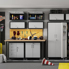 Metal Wall Cabinet with Up-flip Door,Heavy Duty Garage Wall Mounted Storage Cabinets,Tool Cabinets for Garage,Kitchen,Warehouse,Office,Assembly Required