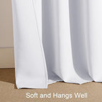 PONY DANCE Room Drakening Curtains 80 inches Long 2 Panels Set for Bedroom, Thermal Insulating Privacy Curtains & Drapes for Doorway Temporary Door Alternative Accordion Door, W 42 x L 80, Pure White