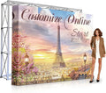 Custom Tension Fabric Pop-Up Display Banner Trade Show Event Photography Backdrop for Business,Weddings,Campuses,Corporate Events 7.5×7.5FT (Only Banner)