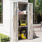 AECOJOY Outdoor Storage Cabinet Waterproof with Shelves, Vertical Tall Outdoor Cabinet Weatherproof, Garden Sheds & Outdoor Storage Clearance Cabinet Storage for Outside in White