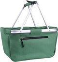 Picnic Basket, SIYUAN 24L Collapsible Market Basket with Two Handles Portable Canvas Grocery Basket Reusable Christmas Shopping Bag