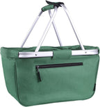 Picnic Basket, SIYUAN 24L Collapsible Market Basket with Two Handles Portable Canvas Grocery Basket Reusable Christmas Shopping Bag