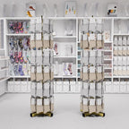6-Tier Gold Rotating Display Stand 360° Spinning Heavy-Duty Retail Display Rack With Hooks For Jewelry, Keychains, Socks, Toys Commercial Use