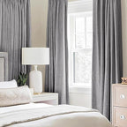 MIULEE Linen Blackout Curtains and Drapes 100% Room Darken Thermal Insulated Grommet Window Panels with Coating 2 PCs W 42 x L 63 inches Grey