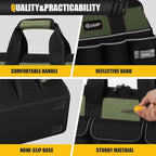 18-Inch Large Tool Bag, 16-Pocket Portable Tool Box Organizer Storage, Heavy Duty Tactical Toolbag with Big Zipper, Travel Carry Toolbox, Father Day Dad Men Electrician Contractor Welding Gift