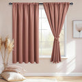 JIUZHEN Blackout Curtains for Bedroom - 60 Inch Extra Wide Thermal Insulated Room Darkening Privacy Soundproof Curtains for Living Room/Dorm Room, Set of 2 Panels, 60 x 63 inches,Dusty Rose