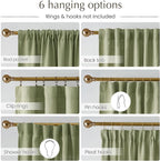 NICETOWN Linen Waffle Weave Sage Green Curtains for Bedroom, Privacy Farmhouse Drapes Light Filtering Window Treatments for Living Room, W52 x L96, 2 Panels