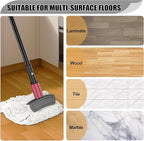 Industrial Commercial Mops for Floor Cleaning - Looped-End Heavy Duty Wet Mop with Long Handle for Hardwood Wood Tile Vinyl - Reusable Cotton Head for Home Garage Kichen Bathroom