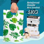 JinRuiKJ Poly Mailers with Handle 10x13 Inch 25 Pcs, Easy to Carry Packaging Bags for Small Business, Thank You Shipping Bags with Self Adhesive Strip, Tearproof and Waterproof - Trpoical Leaves