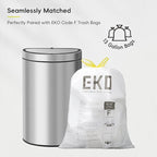 EKO Mirage Semi-Round Motion Sensor Trash Can, 47 Liter / 12.4 Gallon Automatic Large Kitchen Trash Can with Deodorizer Compartment, Removable Lid and Bucket, Matte Stainless Steel