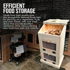 Peaceful Classics Wooden Bread Storage Bins, Decorative Potato and Onion Storage Bin, Potato Bin, Wooden Vegetable Storage w/Lid for Kitchen Pantry, Unfinished, 17"W x 12"D x 35"H