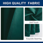 Hiasan Christmas Patio Sliding Door Curtains Privacy Room Divider Blackout Thermal Insulated Curtains with Back Tab & Rod Pocket for Glass Door Bedroom Partition(100 x 96 Inches, Hunter Green)