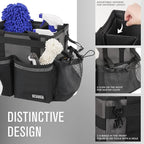 Compact Wearable Cleaning Caddy, Small Cleaning Caddy Supplies Organizer with Handle & Shoulder Straps for Housekeepers, Under Sink & Car Cleaning Tool Organizers Bag (DarkGrey)