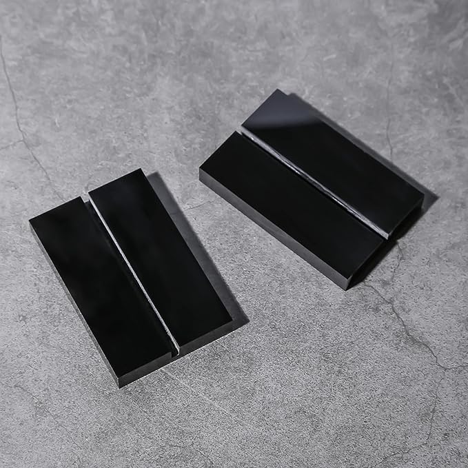 UNIQOOO 3" Black Acrylic Stand | 10 Pack 3mm Slot Wedding Sign Holders, Perfect for Wedding, Table Number, Exhibition, Office, Restaurant, Business