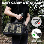 WORKPRO 16-Inch Wide Mouth Tool Bag, Tool Bags for Men with Adjustable Shoulder Strap, Waterproof Oxford Fabric and Sturdy Buttom