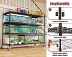 PrimeZone 60" W x 24" D x 76" H Heavy Duty Wire Storage Shelves with Wheels, 4 Tier Adjustable NSF Certified Garage Shelving Unit, Rolling Metal Organizer Shelf Rack for Warehouse, Pantry, 2 Packs