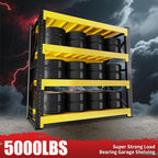 5000LBS Heavy Duty Garage Shelving 59" W Garage Storage Shelves 4-Tier Metal Adjustable Shelf Unit Storage Rack for Basement Supermarket Warehouse 59" W x 24" D x 78" H Yellow