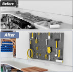 WALMANN 4-Pack 12"x16" Metal Pegboard Panels for Garage, Tool Organizer Pegboard for Pegboard Hooks - Compatible with 1/8" & 1/4" Hooks(Black)
