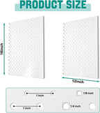 EVERHANGER Metal Pegboard Panels, Heavy Duty Pegboard Wall Organizer, Garage Wall Panels, Tool Storage Organization, 12"X16", 2pcs, White