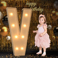 Marquee Letters 3 Feet Tall, 3FT Large Light up Letters V, Big Sign V with Warm White Light for 15th XV Birthday Wedding Proposal Engagement Graduation Party Backdrop Decorations