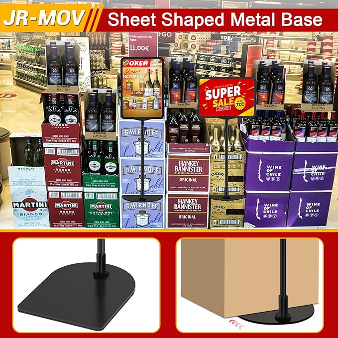Sign Stand Holder for Table, Adjustable Floor Standing Sign Holders 8.5 x 11 for Display Vertical Horizontal View, Double-Sided Tabletop Poster Stand for Retail Event Advertising, 4 Pack