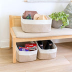 NaturalCozy Storage Baskets 16.8”x13”x7.6” Cotton Rope Woven Baskets for Organizing 3-Pack | Toy Storage Bins | Basket for Shelves, Laundry, Blanket, Clothes, Closet, Kitchen, Bathroom, Gifts