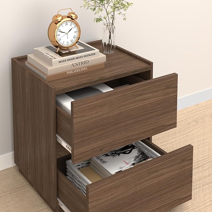 furtble Stackable 2 Drawer Dresser, Small Dressers for Closet, Modern Nightstand for Bedroom, End Table with Storage Drawer for Entryway, Beside Furniture Drawer Chest, 15.8 in, Classic Oak