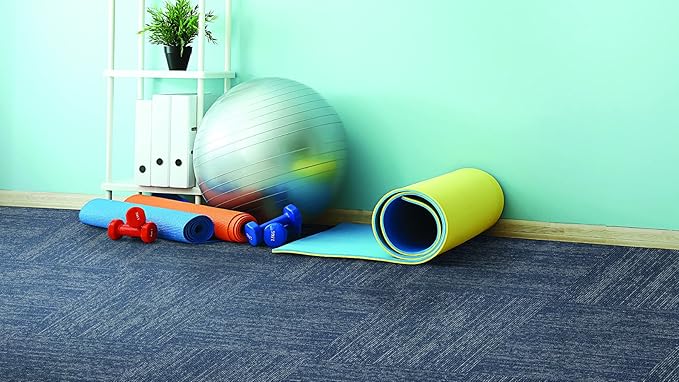 Mohawk Elite 24" x 24" Berber (Loop pile), 0.08" Pile Height, Carpet Tile, Nylon Fiber, Navy Color, (24 Tiles), (96 sqft/carton)