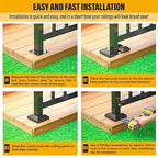 2.0"x2.0"（Actual: 2.0"x2.0"） Deck Post Base Cover Decorative Post Base Trim Skirt Black Aluminum 8Pack